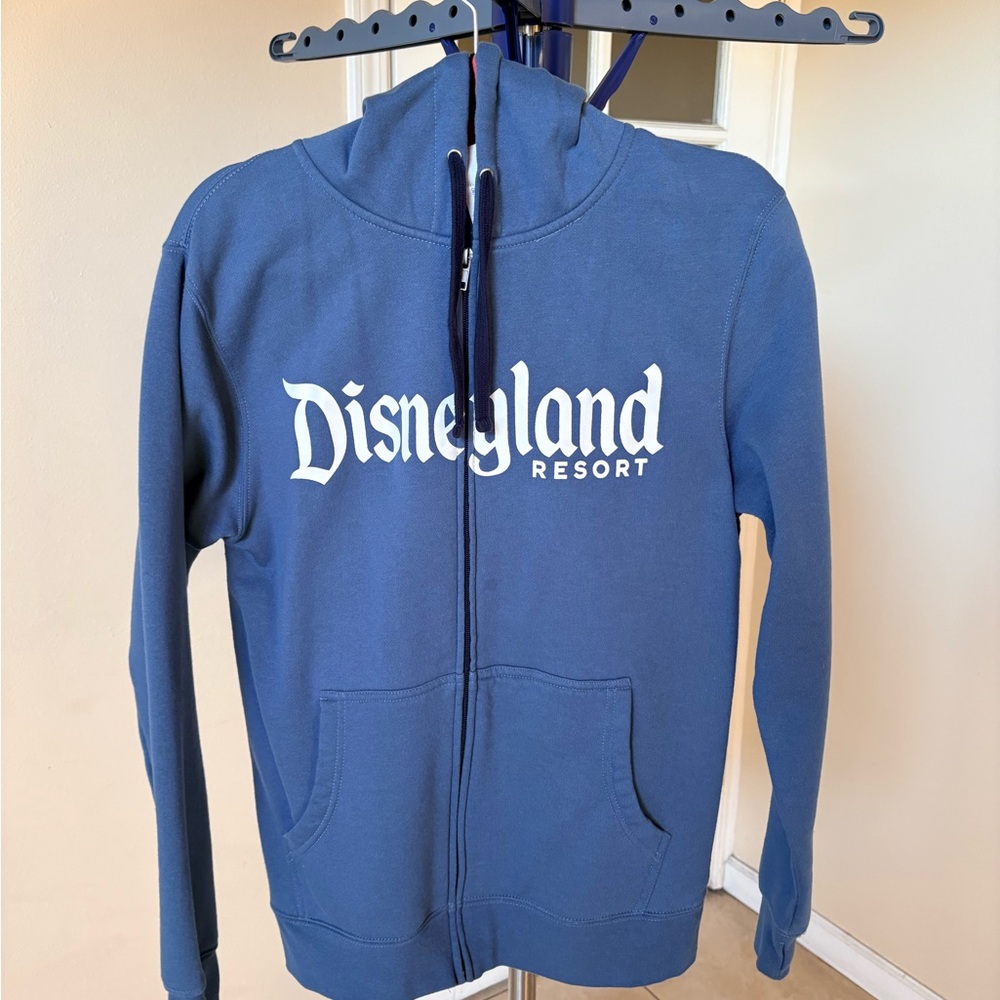 Disney Blue Zip-Up Sweater with Disneyland Resort Logo